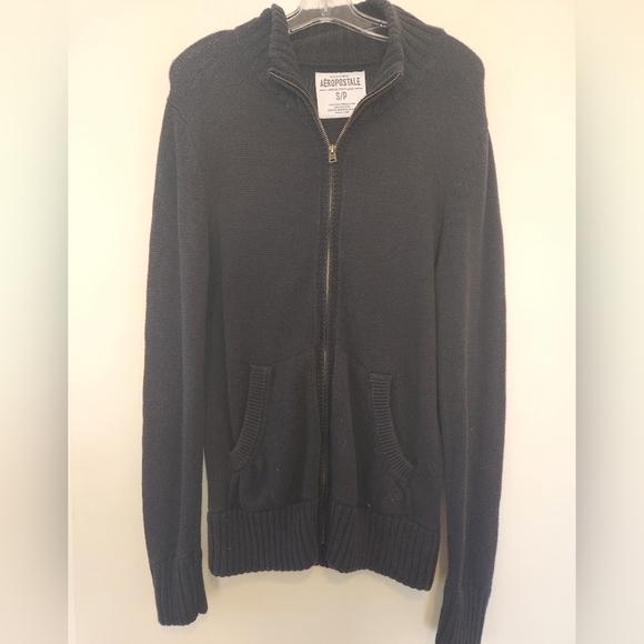Aeropostale Zip up Sweater Black Size Small - Picture 1 of 4